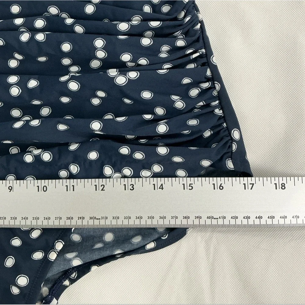 Miraclesuit Cherie Swimsuit 12 Navy Polka Dot One Piece Tummy Control 6560255